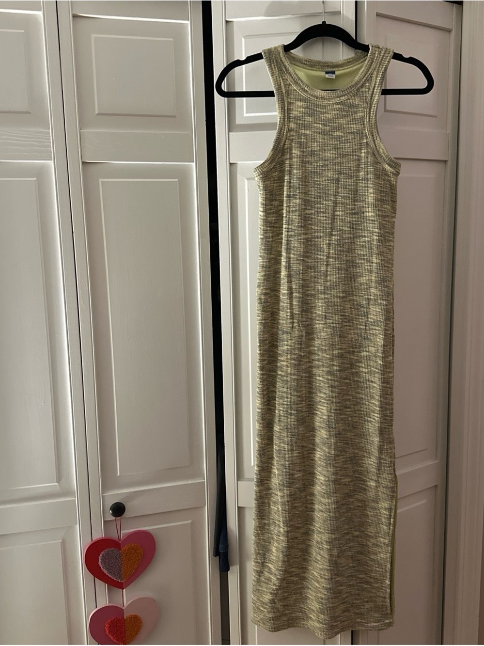 Sleeveless Knit Maxi Dress in Olive-Grey